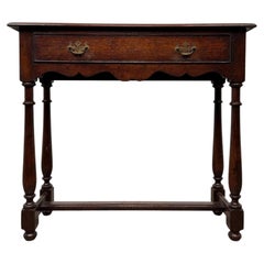 Fine Traditional 20th Century Narrow Oak Side Table