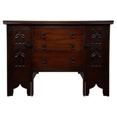Fine Quality Carved Gothic Style Oak Sideboard, 20th Century