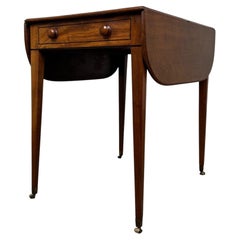 Mesa Pembroke de caoba de gran calidad, antigua, del siglo XIX, de estilo georgiano