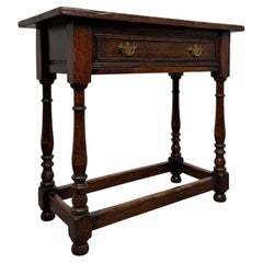 Fine Quality Antique 20th Century Narrow Oak Side Table