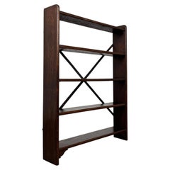 Fine Quality Antique Early 20th Century Oak Industrial Open Bookcase