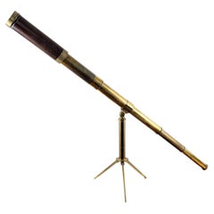 Mid-Victorian Dancer Manchester Brass & Hardwood Terrestrial Telescope, c. 1850