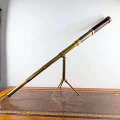 Mid-Victorian Dancer Manchester Brass & Hardwood Terrestrial Telescope, c. 1850
