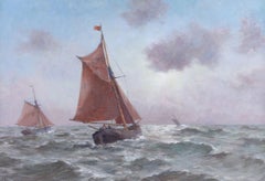Romain Steppe Belgian Impressionist Marine Seascape with Sailing Boats