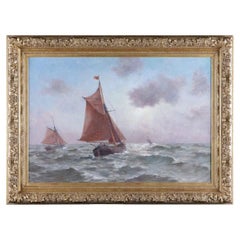 Romain Steppe Belgian Impressionist Marine Seascape with Sailing Boats