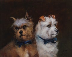 Alfred Wheeler Victorian Sporting Oil Painting of Dogs, 19th Century