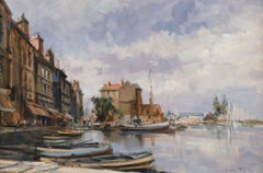 Ivan Taylor British Impressionist Marine River Scene Oil Painting