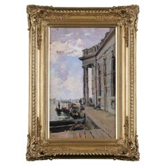 Carlo Follini Italian Impressionist Venice Oil Painting, 1892