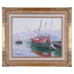 Adolphe Gaussen French Impressionist Mediterranean Marine Oil Painting