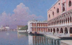 Rafael Senet y Perez Venetian View, Signed Spanish Oil Painting, circa 1890