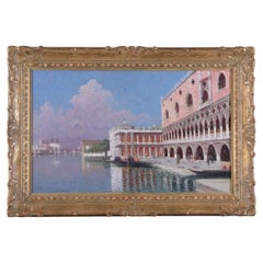 Rafael Senet y Perez Venetian View, Signed Spanish Oil Painting, circa 1890