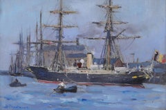Bertram Priestman RA 1891 British Impressionist Marine Oil Painting