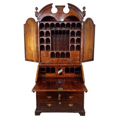 Fine Antique Queen Anne Burr Walnut Bureau Bookcase, circa 1710