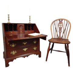 Fine 18th C Antique George II Petite Fruitwood and Cedarwood Bureau, circa 1750