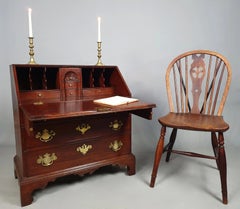 Fine 18th C Antique George II Petite Fruitwood and Cedarwood Bureau, circa 1750