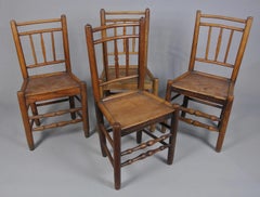 Fine Antique Set of Four Shropshire Farmhouse Chairs, circa 1800