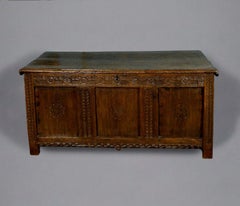 Fine Antique Early 17th Century Oak Coffer Chest, circa 1630