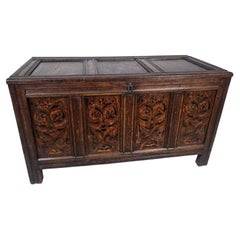 Fine Antique 17th Century Marquetry Marriage Coffer Chest, Dated 1658