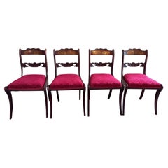 Fine Antique Set of Four Regency Brass-Inlaid Dining Chairs, circa 1830