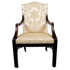 Fine Antique George II Chinese Chippendale Mahogany Library Chair, circa 1750