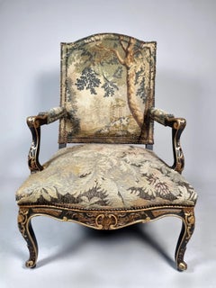 Fine Antique George III Carved and Painted Gainsborough Chair, circa 1760