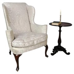 Elegant Antique Victorian Walnut Wing Chair, circa 1860