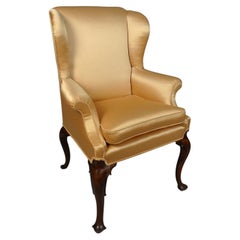Wonderful Antique Queen Anne Design Walnut Wing Armchair c. 1880