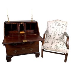 Rare Antique 18th Century Padauk Bureau in the Chippendale Manner