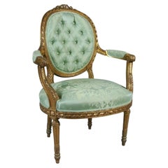 Fine Antique Georgian Giltwood Arm Chair in the Manner of Thomas Chippendale