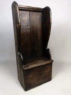 Fine Antique Charles II Stained Fruitwood Child’s Lambing Chair, circa 1680