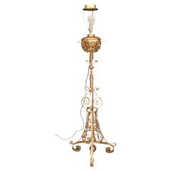 Antique Victorian Ornate Brass Telescopic Standard Lamp, circa 1880