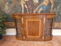 Antique Regency Walnut Credenza Bookcase by Gillows, circa 1820
