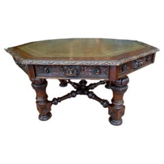 Antique Large Oak Library Table by Gillows of Lancaster ca. 1830