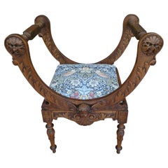 Antique Italian Carved Fruitwood Angel Stool, circa 1830