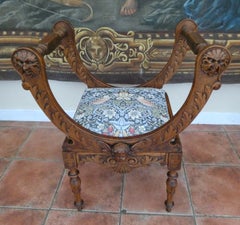 Antique Italian Carved Fruitwood Angel Stool, circa 1830