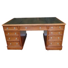 Large Antique Faded Mahogany Desk by Howard & Sons ca. 1860
