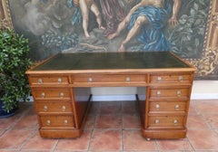 Large Antique Faded Mahogany Desk by Howard & Sons ca. 1860