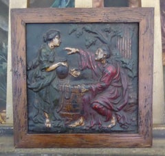 18th Century Antique Cast Iron Religious Figural Plaque, circa 1760