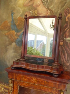 Antique George III Flame Mahogany Dressing Table Mirror, circa 1780