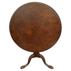 Antique Mid 18th Century Georgian Mahogany Carved Tilt-Top Table ca. 1750