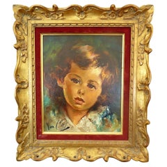 Robert Van Cleef Mid Century Child Portrait Oil Painting