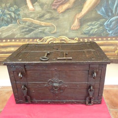 Antique 17th C German Armada Chest with Multi-Locking Mechanism, circa 1630