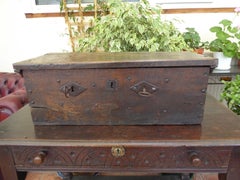 Antique 17th Century English Ecclesiastical Country Oak Alms Box, circa 1660