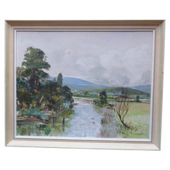 Walter Leslie Fenner, Downland View, Mid Century Impressionist Oil Painting