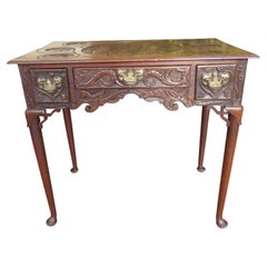Antique George II Carved Georgian Mahogany Side Table, circa 1740 Mid 18th C