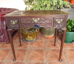 Antique George II Carved Georgian Mahogany Side Table, circa 1740 Mid 18th C