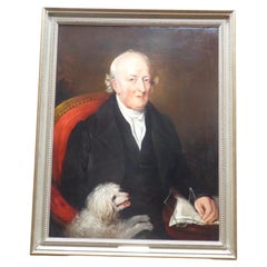Antique Portrait of a Gentleman and Dog, After Sir David Wilkie, circa 1830