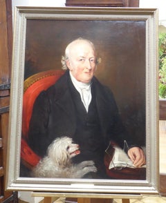Antique Portrait of a Gentleman and Dog, After Sir David Wilkie, circa 1830
