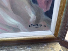L. Palermo, The Crying Girl, Large Figurative Mid Century Oil Painting, 1971