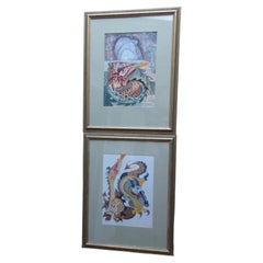 F. Burnham, Eye of the Dragon, Pair of Late 20th Century Watercolour Paintings